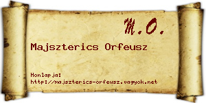 Majszterics Orfeusz névjegykártya